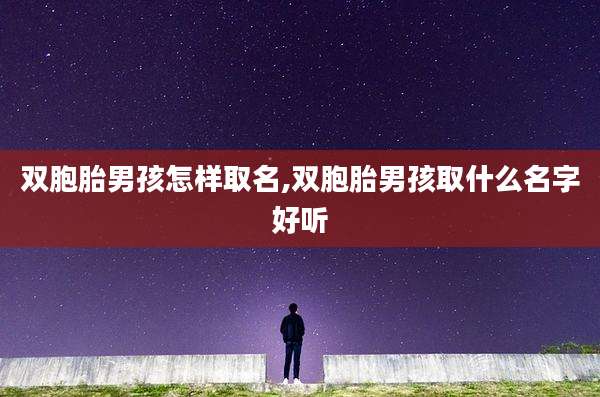 双胞胎男孩怎样取名,双胞胎男孩取什么名字好听