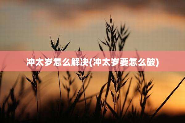 冲太岁怎么解决(冲太岁要怎么破)