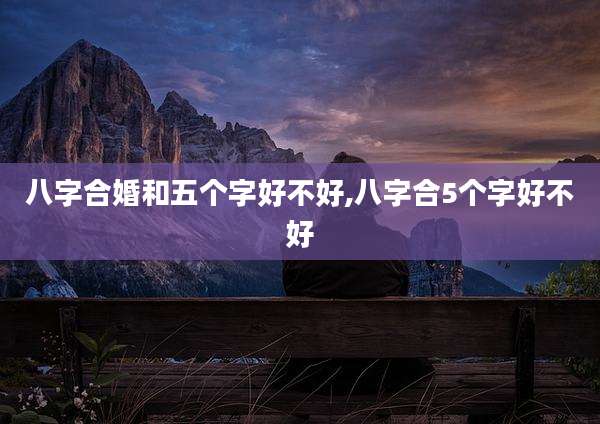八字合婚和五个字好不好,八字合5个字好不好