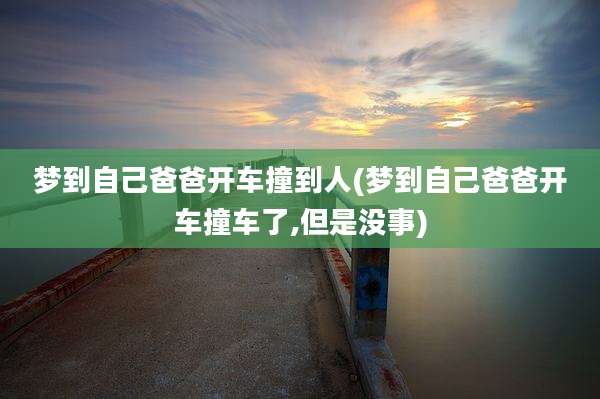 梦到自己爸爸开车撞到人(梦到自己爸爸开车撞车了,但是没事)