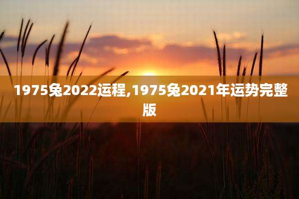 1975兔2022运程,1975兔2021年运势完整版