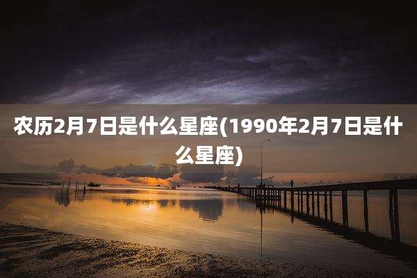 农历2月7日是什么星座(1990年2月7日是什么星座)