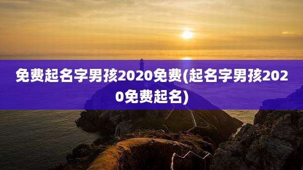 免费起名字男孩2020免费(起名字男孩2020免费起名)