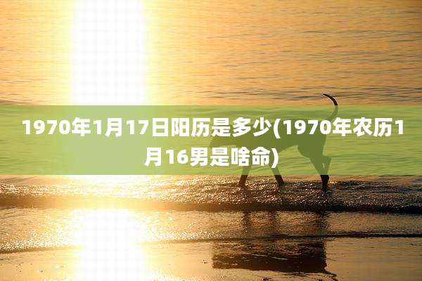 1970年1月17日阳历是多少(1970年农历1月16男是啥命)