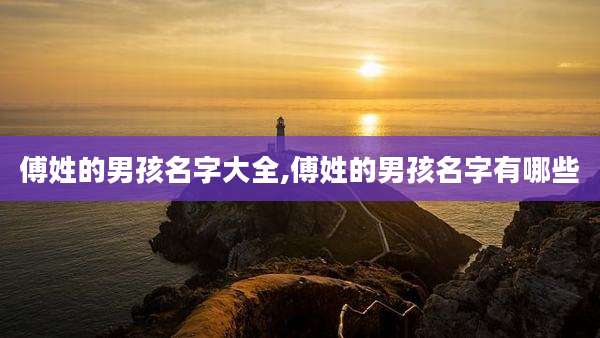 傅姓的男孩名字大全,傅姓的男孩名字有哪些
