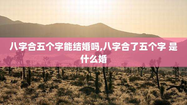 八字合五个字能结婚吗,八字合了五个字 是什么婚