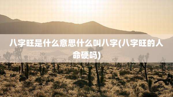 八字旺是什么意思什么叫八字(八字旺的人命硬吗)