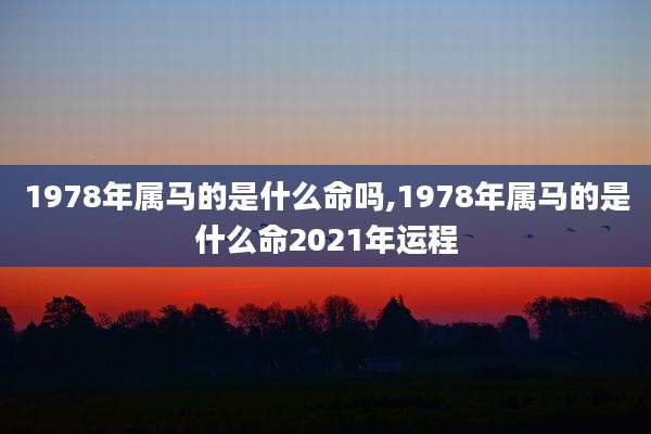 1978年属马的是什么命吗,1978年属马的是什么命2021年运程