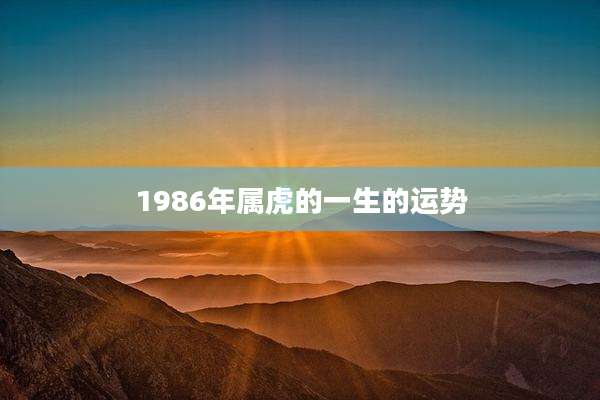 1986年属虎的一生的运势