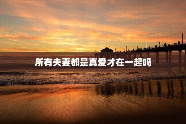 所有夫妻都是真爱才在一起吗