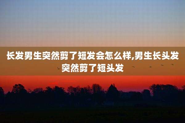 长发男生突然剪了短发会怎么样,男生长头发突然剪了短头发