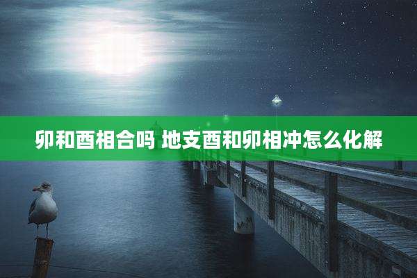 卯和酉相合吗 地支酉和卯相冲怎么化解