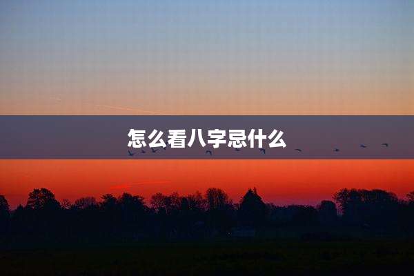 怎么看八字忌什么