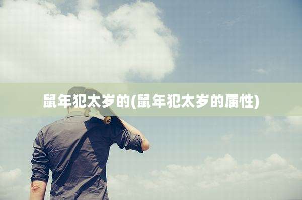 鼠年犯太岁的(鼠年犯太岁的属性)