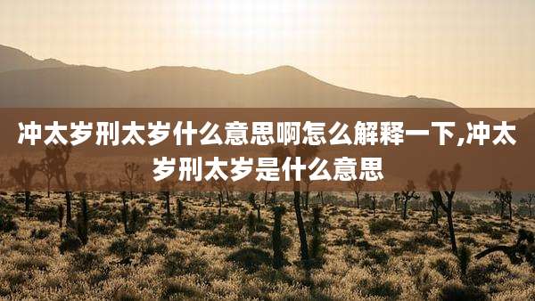 冲太岁刑太岁什么意思啊怎么解释一下,冲太岁刑太岁是什么意思