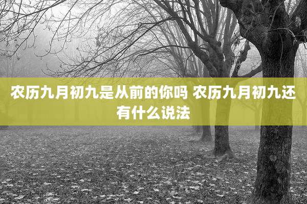 农历九月初九是从前的你吗 农历九月初九还有什么说法