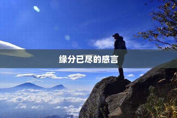 缘分已尽的感言