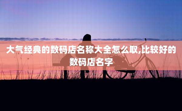大气经典的数码店名称大全怎么取,比较好的数码店名字