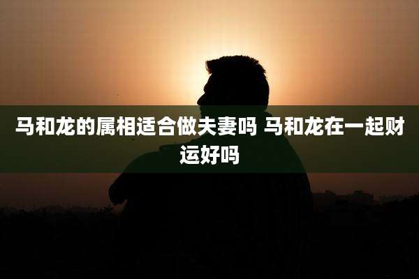 马和龙的属相适合做夫妻吗 马和龙在一起财运好吗