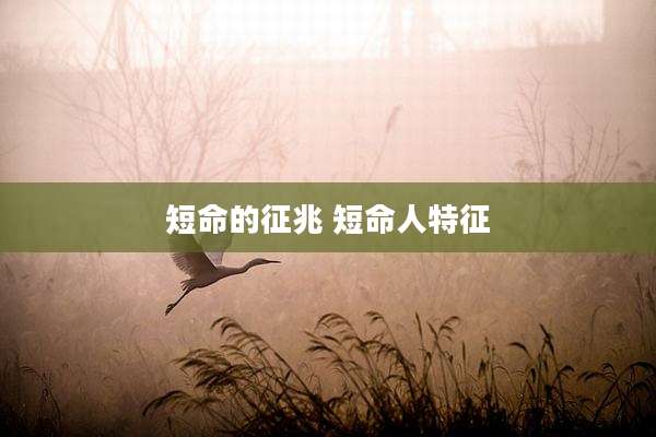 短命的征兆 短命人特征