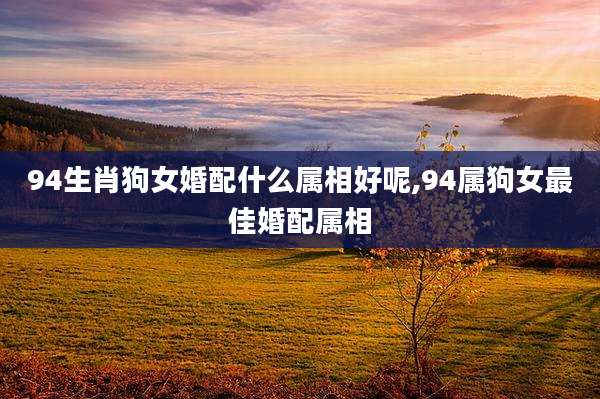 94生肖狗女婚配什么属相好呢,94属狗女最佳婚配属相
