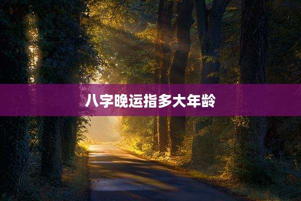 八字晚运指多大年龄