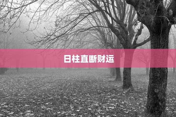 日柱直断财运
