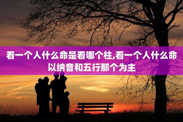 看一个人什么命是看哪个柱,看一个人什么命以纳音和五行那个为主