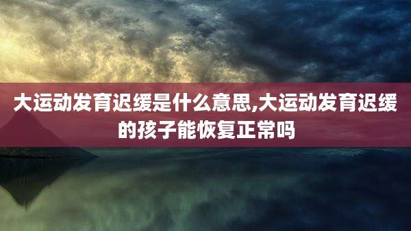 大运动发育迟缓是什么意思,大运动发育迟缓的孩子能恢复正常吗
