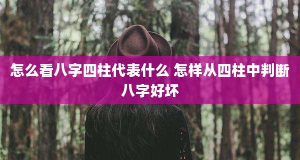 怎么看八字四柱代表什么 怎样从四柱中判断八字好坏