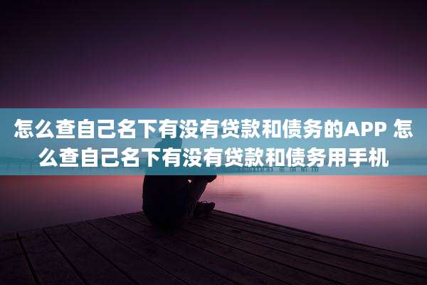 怎么查自己名下有没有贷款和债务的APP 怎么查自己名下有没有贷款和债务用手机