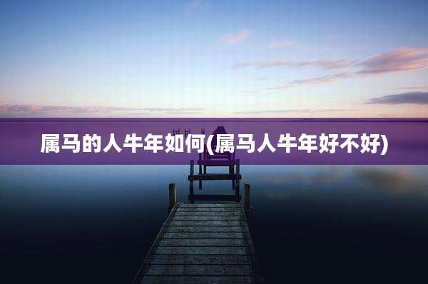 属马的人牛年如何(属马人牛年好不好)