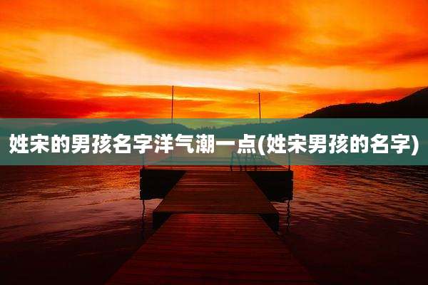 姓宋的男孩名字洋气潮一点(姓宋男孩的名字)