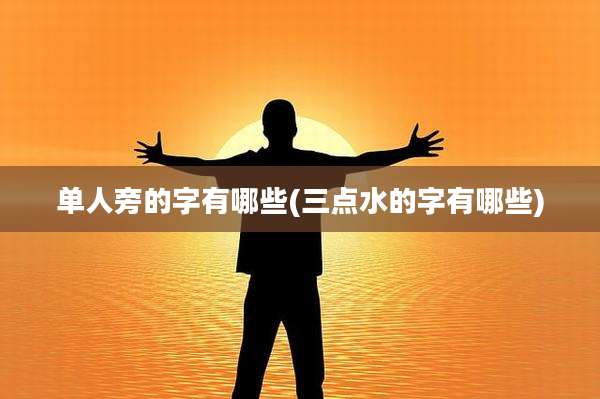单人旁的字有哪些(三点水的字有哪些)