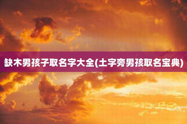 缺木男孩子取名字大全(土字旁男孩取名宝典)