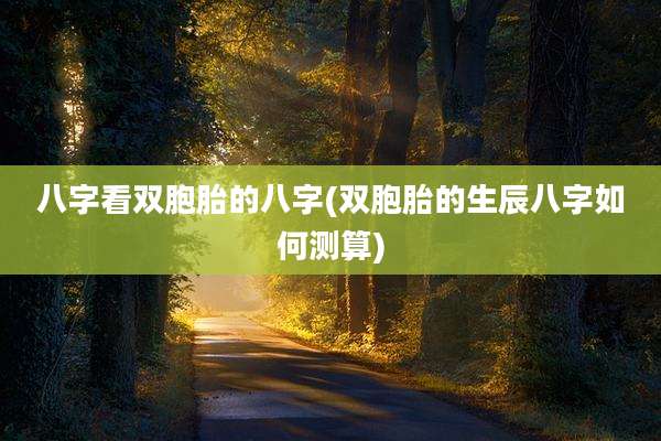 八字看双胞胎的八字(双胞胎的生辰八字如何测算)