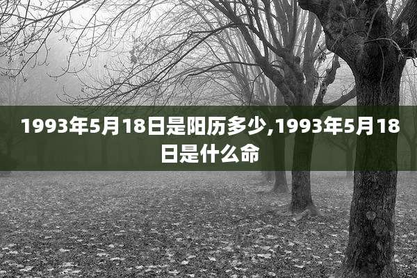 1993年5月18日是阳历多少,1993年5月18日是什么命