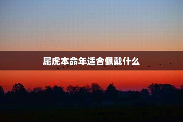 属虎本命年适合佩戴什么