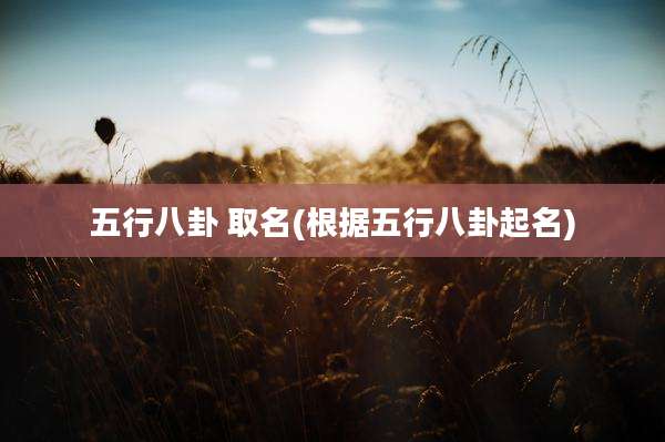 五行八卦 取名(根据五行八卦起名)