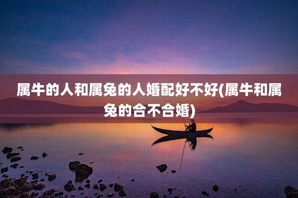 属牛的人和属兔的人婚配好不好(属牛和属兔的合不合婚)