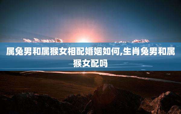 属兔男和属猴女相配婚姻如何,生肖兔男和属猴女配吗