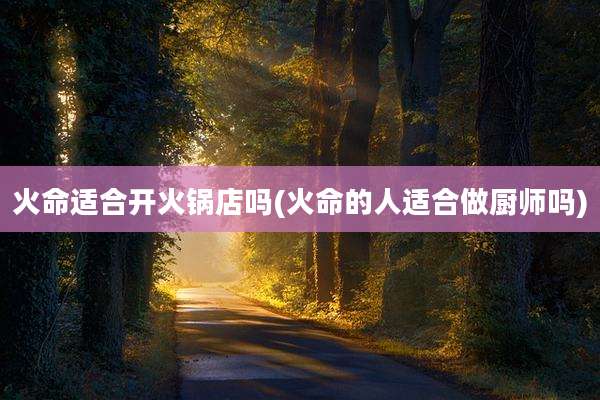 火命适合开火锅店吗(火命的人适合做厨师吗)