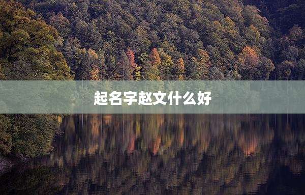 起名字赵文什么好