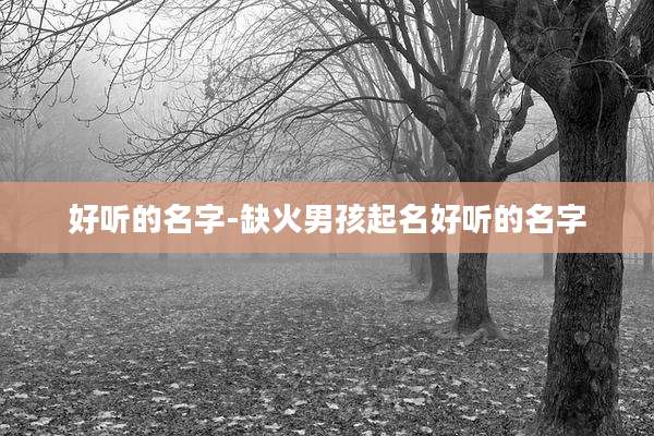 好听的名字-缺火男孩起名好听的名字