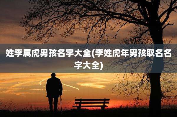 姓李属虎男孩名字大全(李姓虎年男孩取名名字大全)