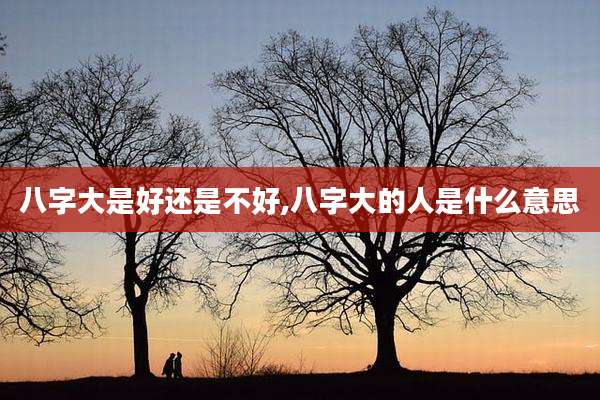 八字大是好还是不好,八字大的人是什么意思