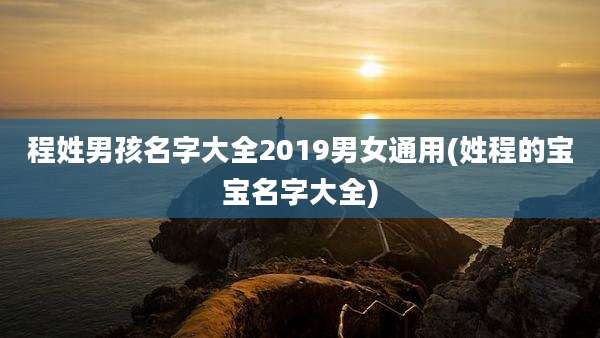 程姓男孩名字大全2019男女通用(姓程的宝宝名字大全)
