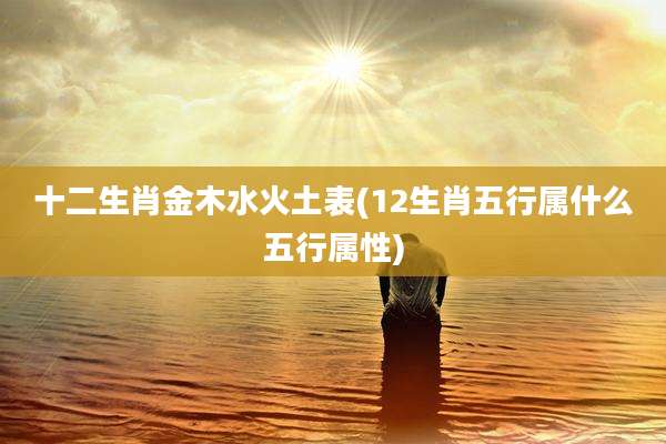 十二生肖金木水火土表(12生肖五行属什么五行属性)