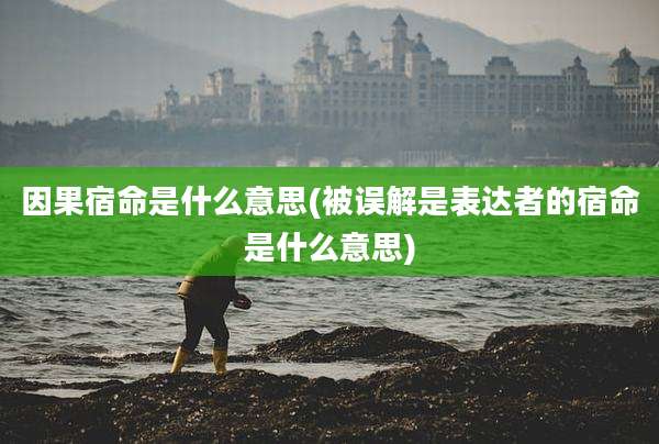 因果宿命是什么意思(被误解是表达者的宿命是什么意思)