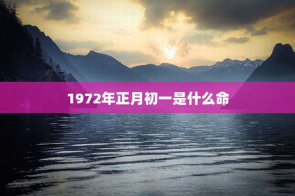1972年正月初一是什么命